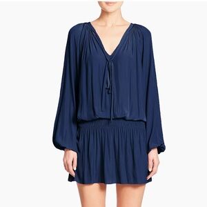 Ramy Brook Paris Blouson Mini Dress Slate Blue